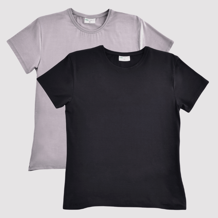 Women’s Essential Bamboo Crew Neck T-shirts - 2 Pack Bundle