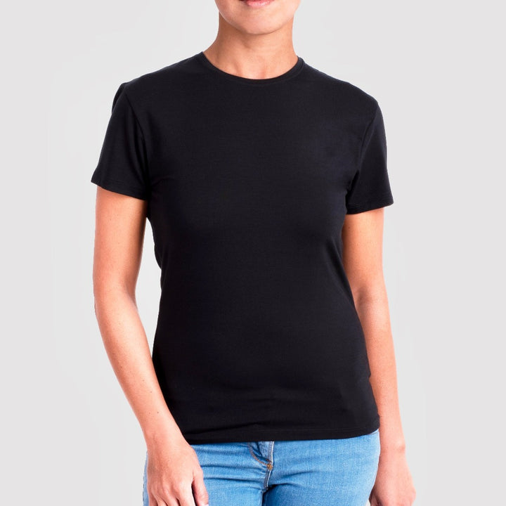 Womens Bamboo Crew  Neck T-shirt in black from Eco Staples