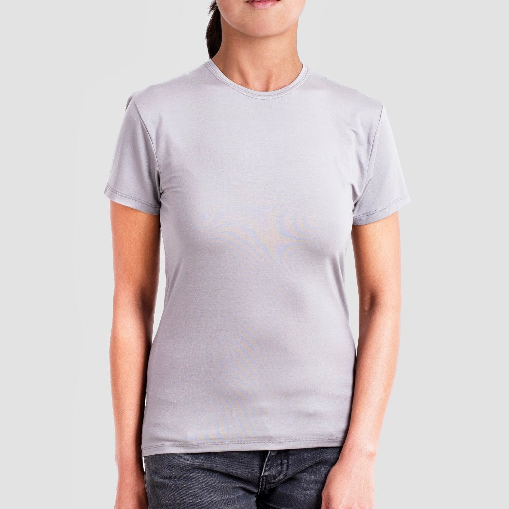 Womens Bamboo Crew Neck T-shirt in grey from Eco Staples