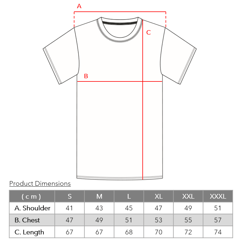 Mens Bamboo Crew Neck size charts from Eco Staples