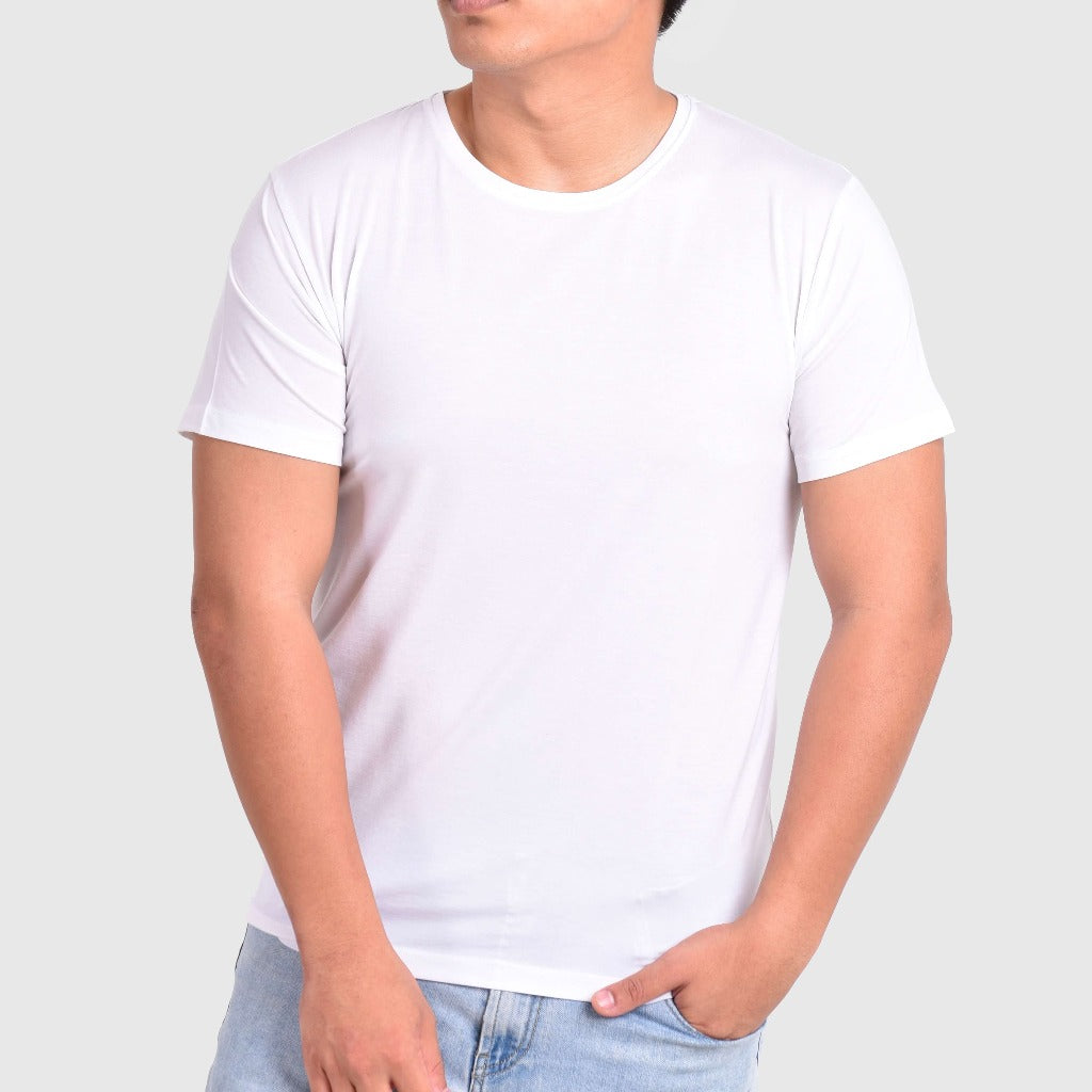 Mens White Bamboo Crew Neck T shirt from Eco Staples