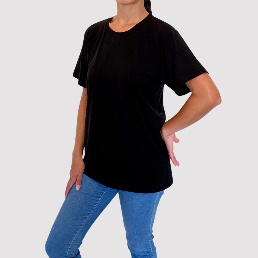 Oversized Women's Bamboo Crew Neck T-shirt in Black