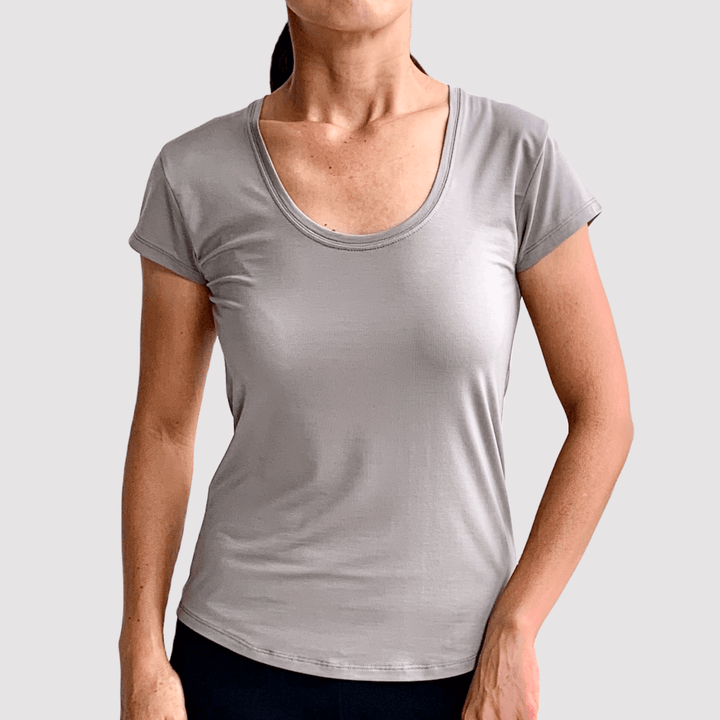 Women's Gray Bamboo Scoop Neck T shirt from Eco Staples