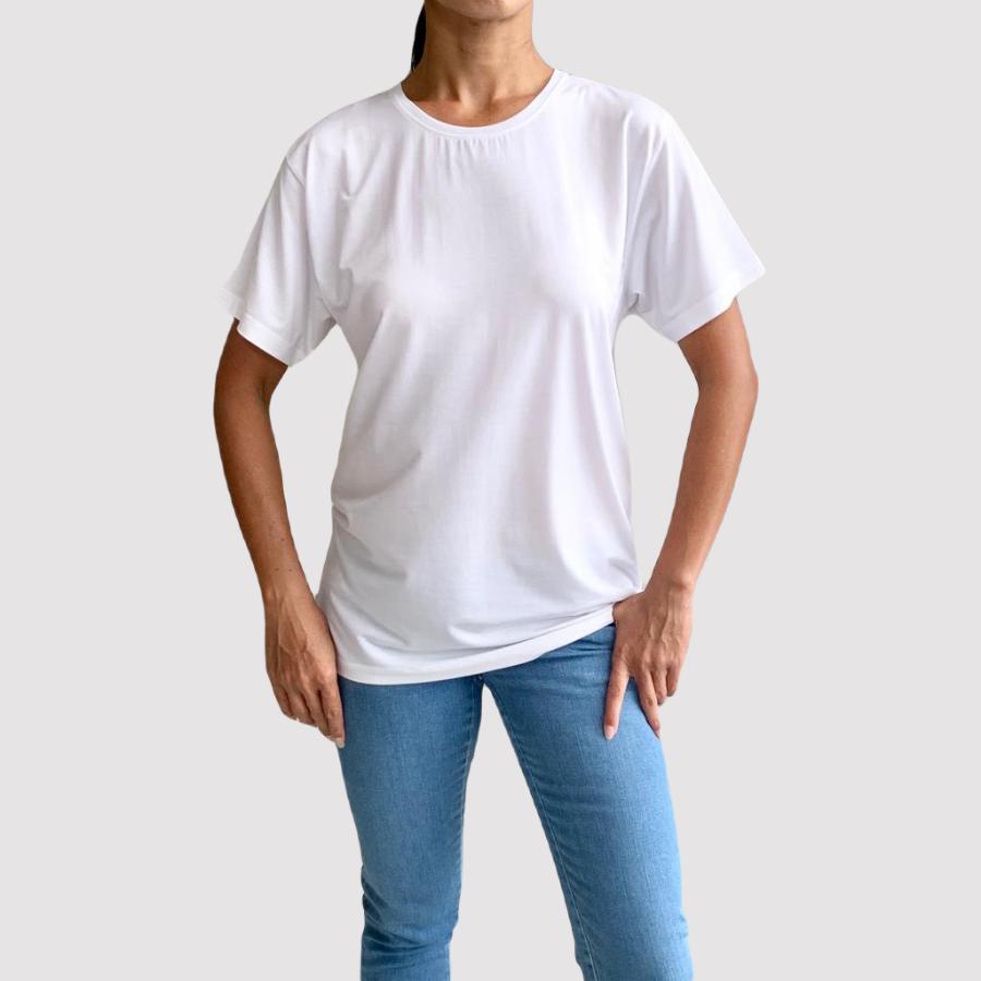 Oversized Women's Bamboo Crew Neck T-shirt in White